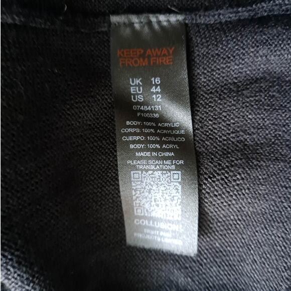 Collusion Turtleneck Sweater Dress Long Sleeve Mini Shift Pullover Black Size 12 - Picture 12 of 12